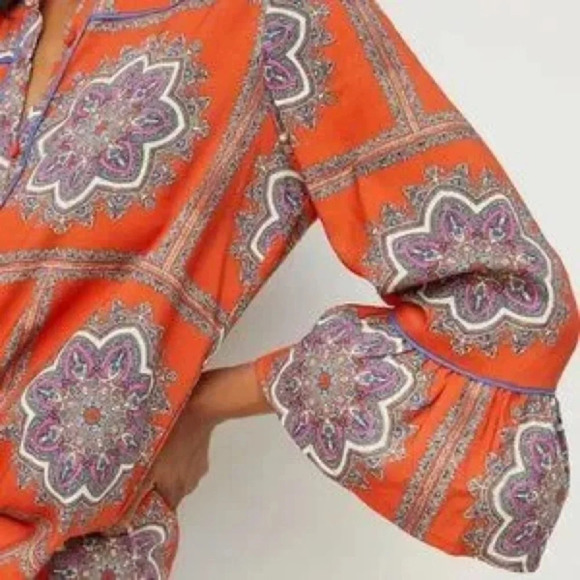 Anthropologie PORRIDGE Verity Paisley Floral Print Bell Sleeve Blouse Size Small - Picture 3 of 10
